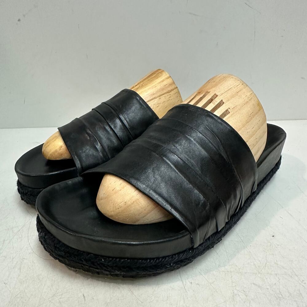 EUC Yuketen Ojaian Slide in Black Calf Sandal Made in Mexico EU 38 M 5.5 W 7.5